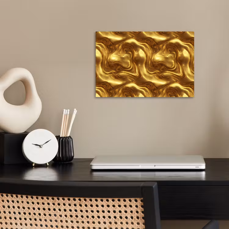 Poster - Textuur - Vloeibaar - Organisch - Goud — 2