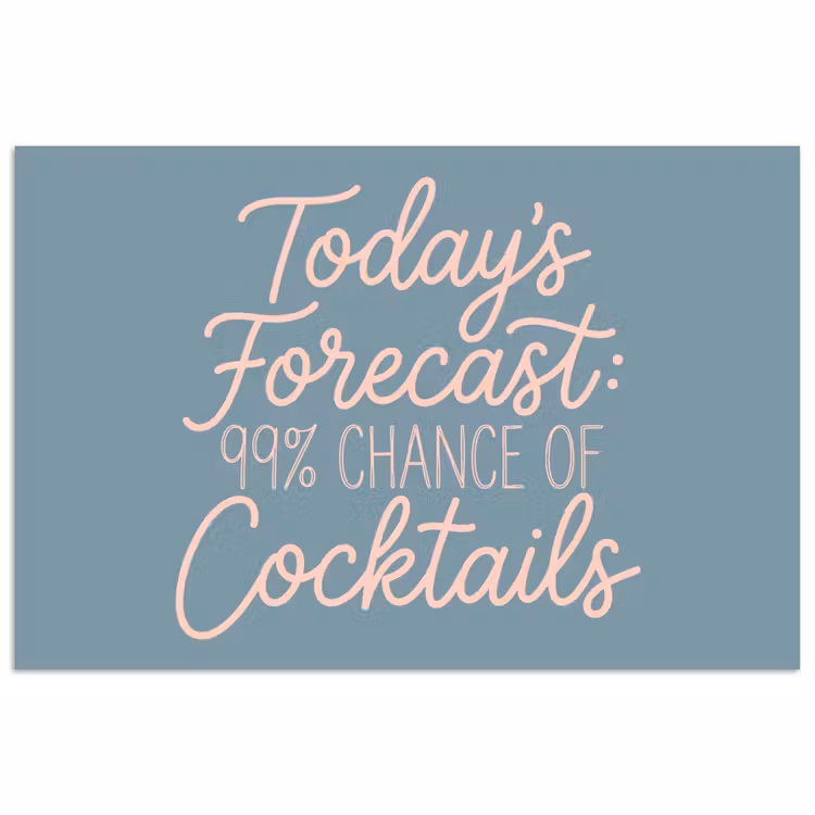 Poster - Today's Forecast - Cocktails - Blauw — 1