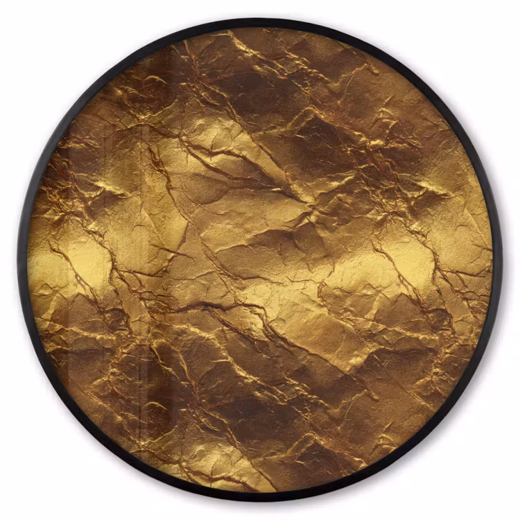 Ronde fotolijst - Bladgoud - Textuur - Goud — 1