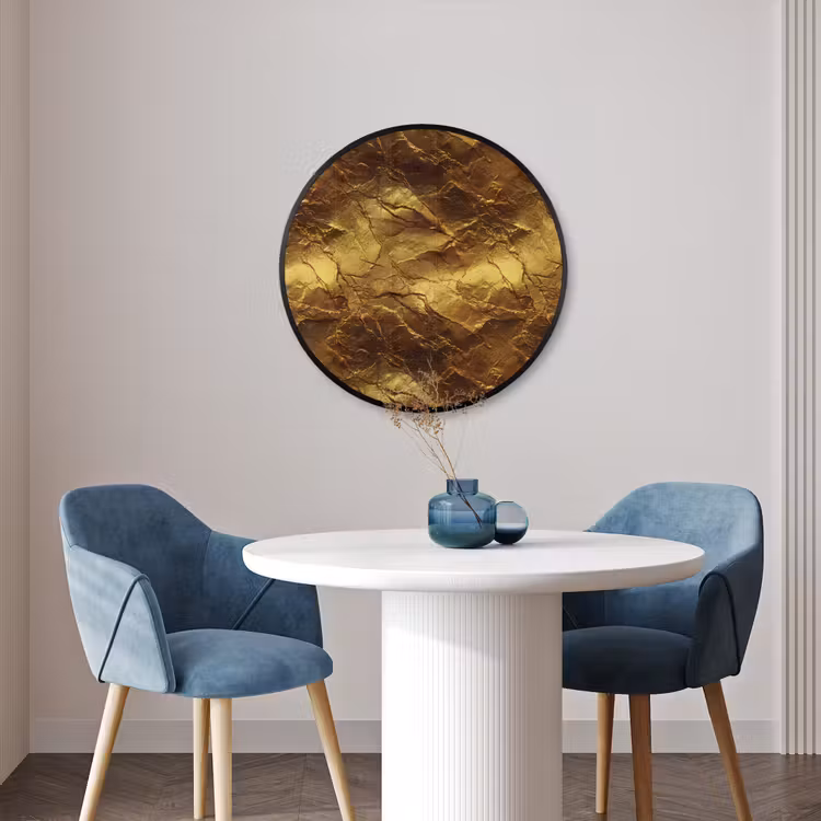 Ronde fotolijst - Bladgoud - Textuur - Goud — 3