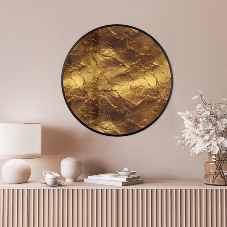 Ronde fotolijst - Bladgoud - Textuur - Goud — 4