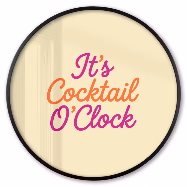 Ronde fotolijst - Cocktail O'Clock - Geel - Retro — 1