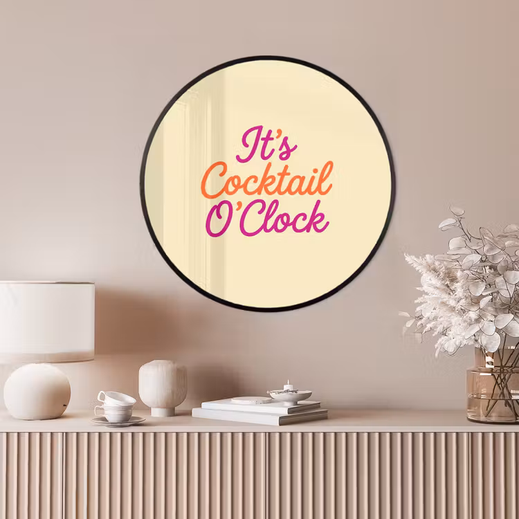 Ronde fotolijst - Cocktail O'Clock - Geel - Retro — 4