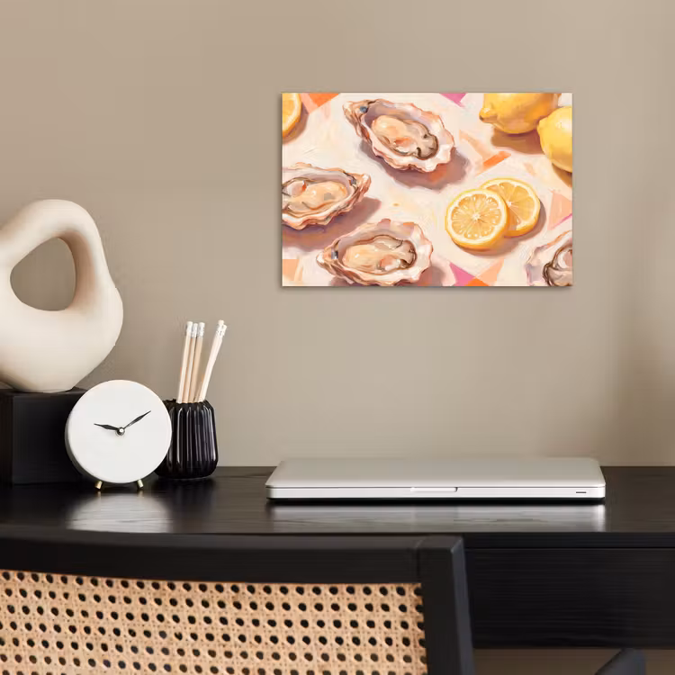 Poster - Stilleven - Citroenen - Oesters - Abstract - Oranje — 2