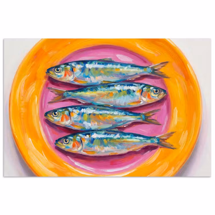 Poster - Vis - Vier - Eten - Modern - Kleurrijk — 1