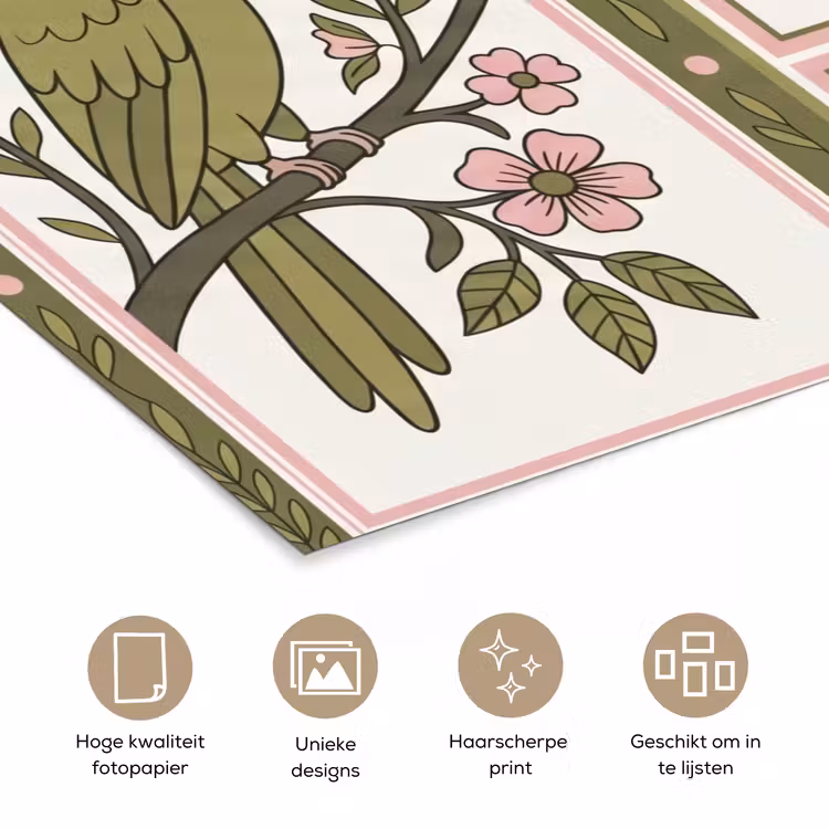 Poster - Vogel - Tropisch - Patroon - Decoratief - Groen — 5