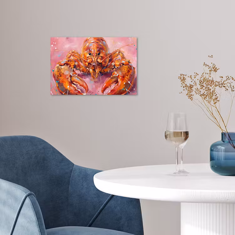 Poster - Zeeleven - Kreeft - Spatters - Abstract - Roze — 4