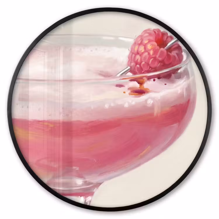 Ronde fotolijst - Cocktail - Framboos - Drank - Modern - Roze — 1