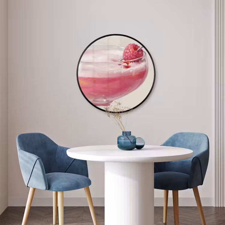 Ronde fotolijst - Cocktail - Framboos - Drank - Modern - Roze — 3