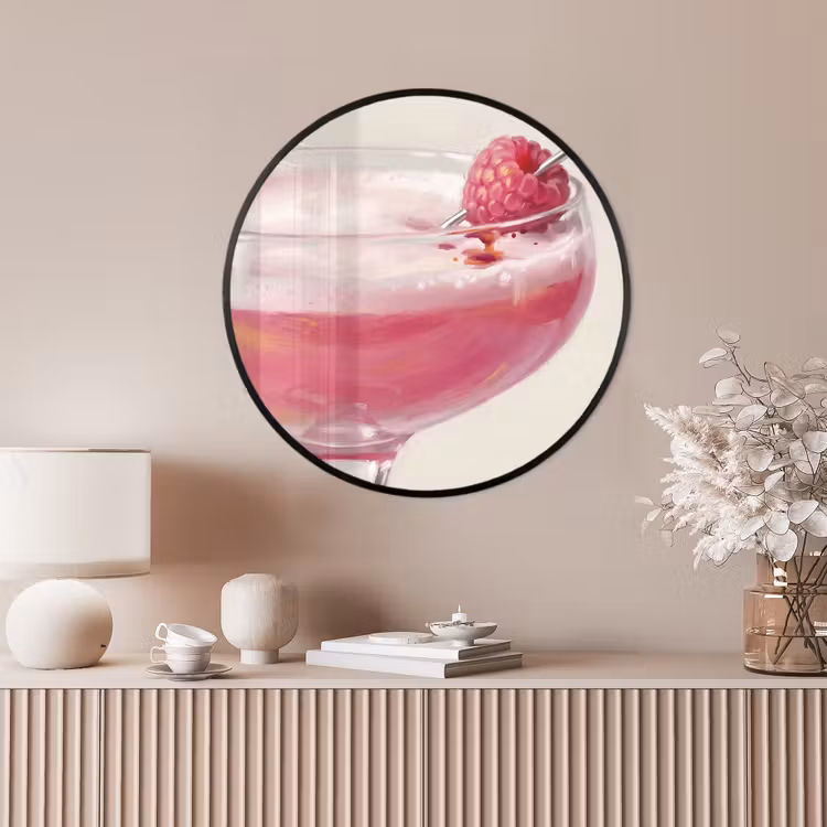 Ronde fotolijst - Cocktail - Framboos - Drank - Modern - Roze — 4