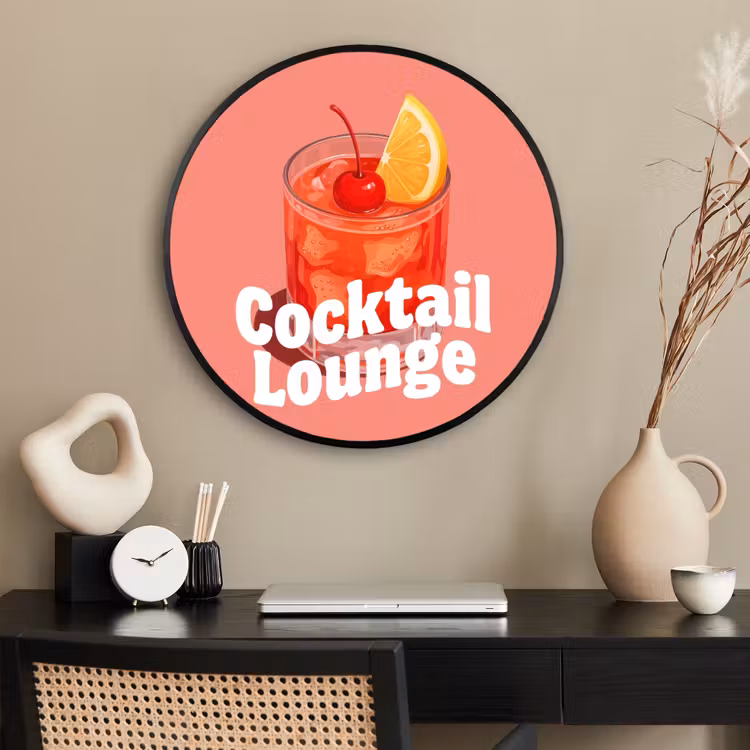 Ronde fotolijst - Cocktail Lounge - Glas - Koraal — 2