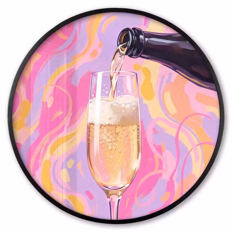Ronde fotolijst - Drank - Inschenken - Feest - Abstract - Roze — 1