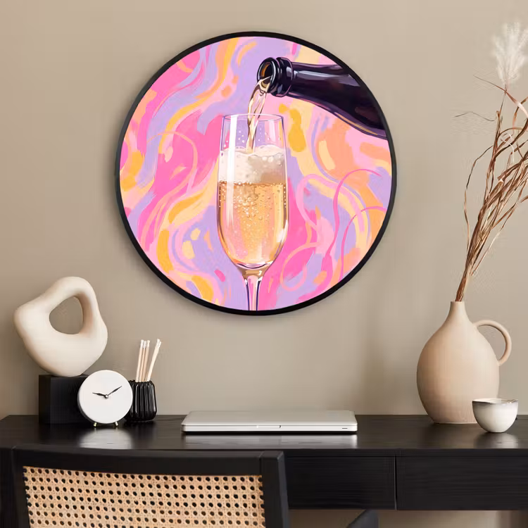 Ronde fotolijst - Drank - Inschenken - Feest - Abstract - Roze — 2