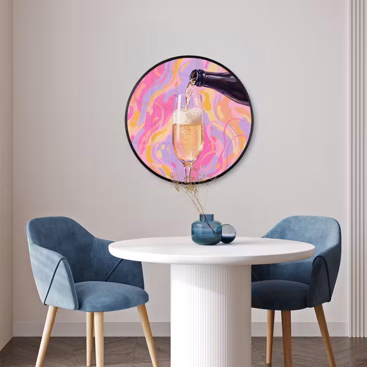 Ronde fotolijst - Drank - Inschenken - Feest - Abstract - Roze — 3