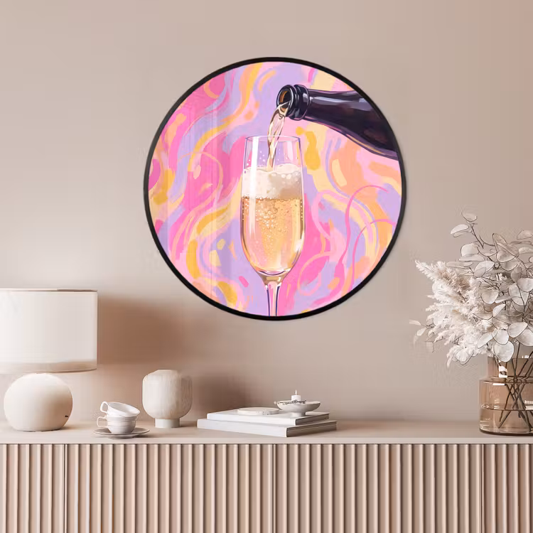 Ronde fotolijst - Drank - Inschenken - Feest - Abstract - Roze — 4