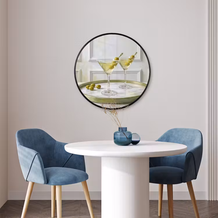 Ronde fotolijst - Drank - Martini - Olijven - Modern - Wit — 3