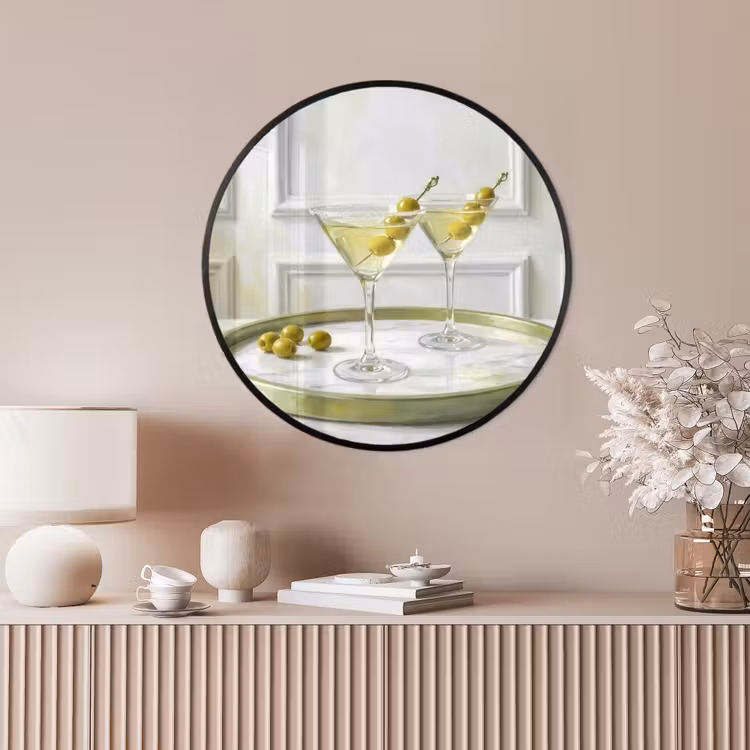 Ronde fotolijst - Drank - Martini - Olijven - Modern - Wit — 4