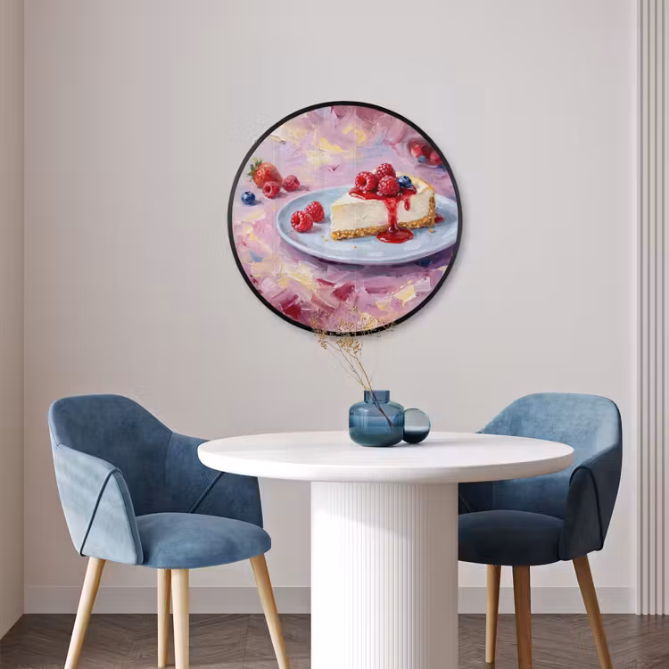 Ronde fotolijst - Eten - Cheesecake - Bessen - Abstract - Roze — 3