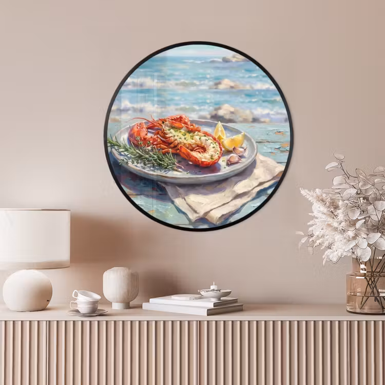 Ronde fotolijst - Eten - Zee - Kust - Modern - Blauw — 4
