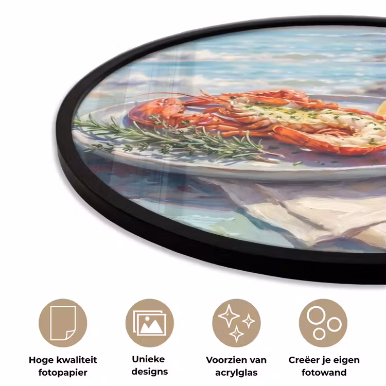 Ronde fotolijst - Eten - Zee - Kust - Modern - Blauw — 5