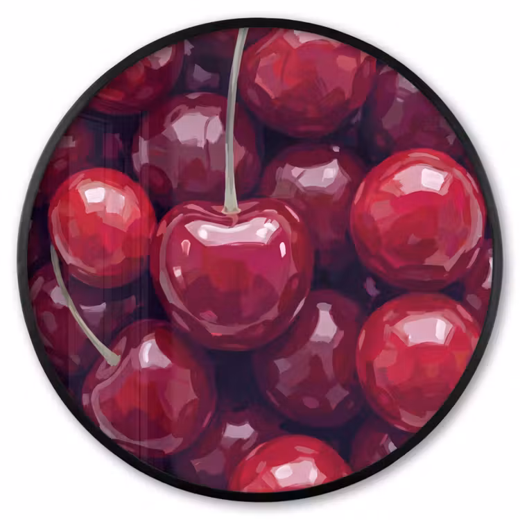 Ronde fotolijst - Fruit - Kersen - Eten - Modern - Rood — 1