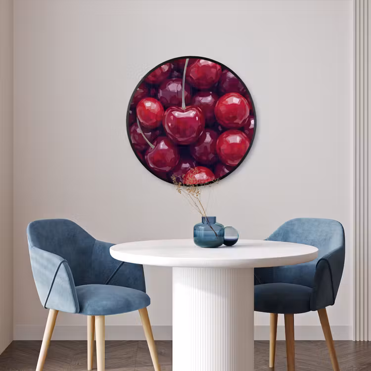 Ronde fotolijst - Fruit - Kersen - Eten - Modern - Rood — 3