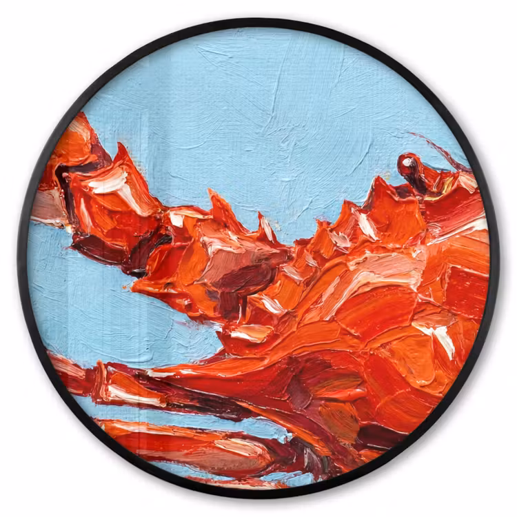 Ronde fotolijst - Krab - Zee - Dieren - Abstract - Rood — 1