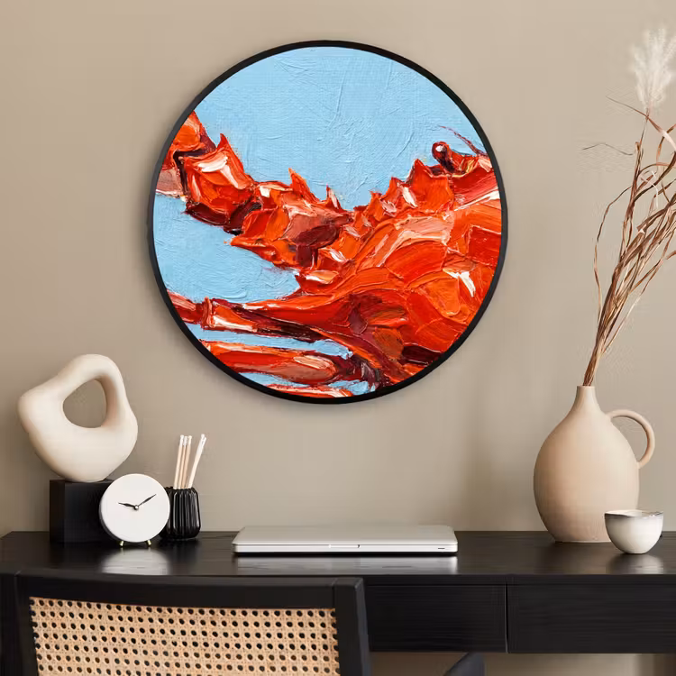 Ronde fotolijst - Krab - Zee - Dieren - Abstract - Rood — 2