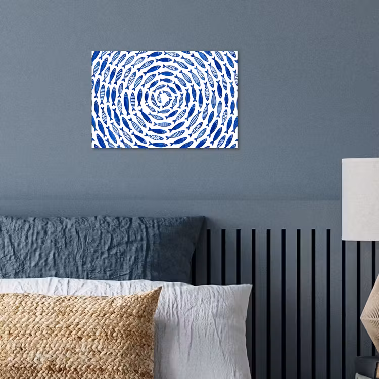 Poster - Vis - Patroon - Onderwater - Abstract - Blauw — 3