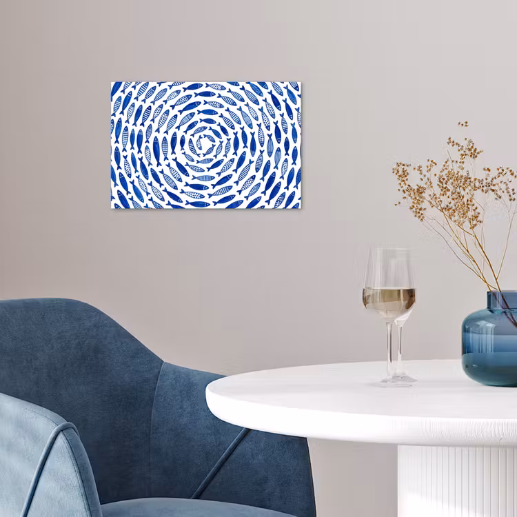Poster - Vis - Patroon - Onderwater - Abstract - Blauw — 4