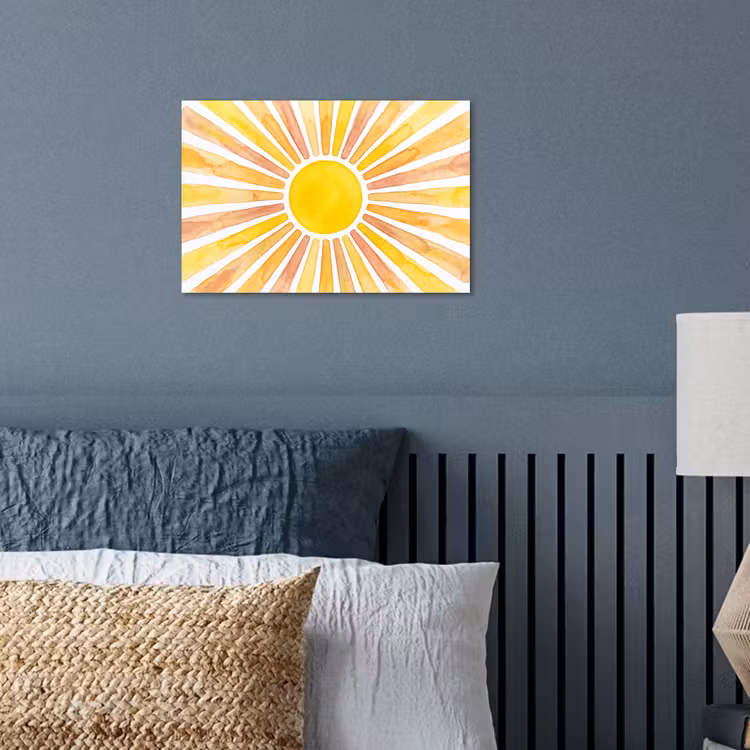 Poster - Zon - Stralen - Aquarel - Geel - Abstract — 3