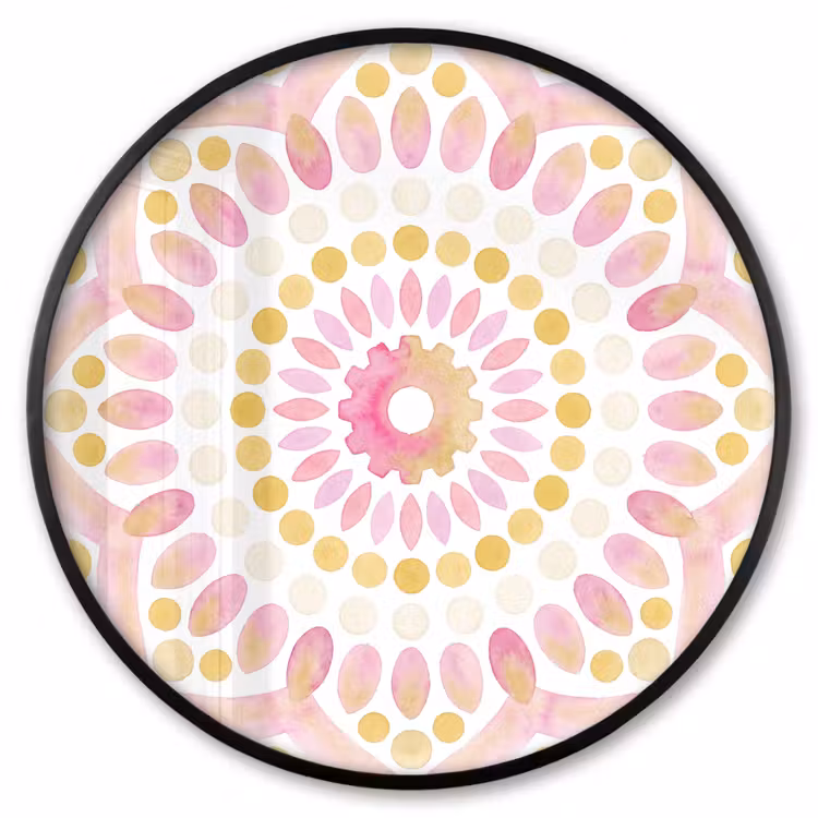 Ronde fotolijst - Abstract - Mandala - Kunst - Modern - Roze — 1
