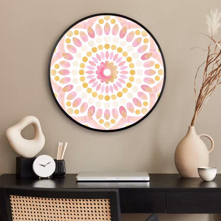 Ronde fotolijst - Abstract - Mandala - Kunst - Modern - Roze — 2