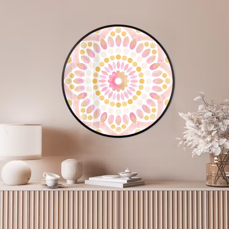 Ronde fotolijst - Abstract - Mandala - Kunst - Modern - Roze — 4