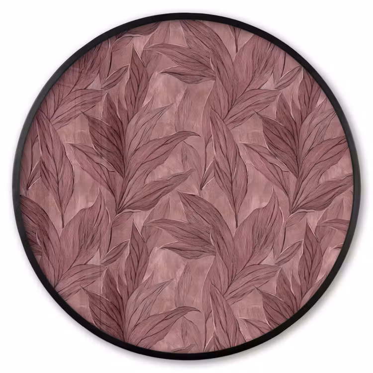 Ronde fotolijst - Bladeren - Patroon - Paars — 1