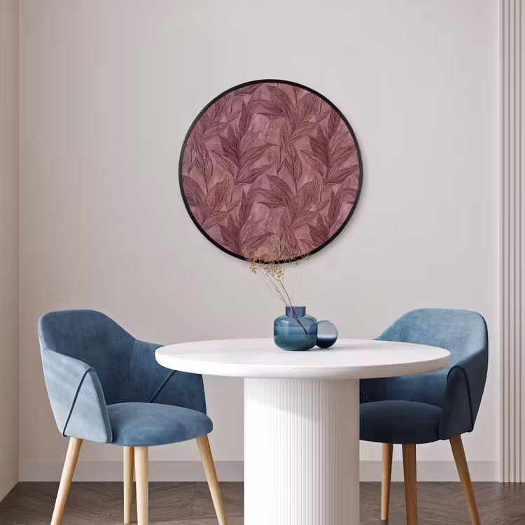 Ronde fotolijst - Bladeren - Patroon - Paars — 3