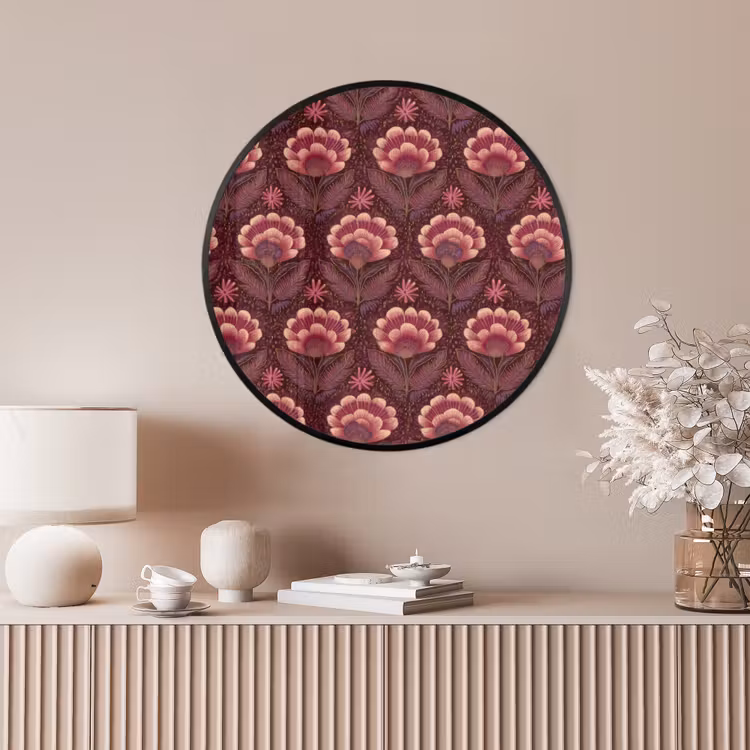 Ronde fotolijst - Bloemen - Waaier - Paars — 4