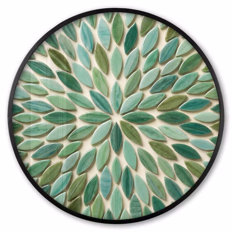 Ronde fotolijst - Patroon - Blad - Groen - Abstract — 1
