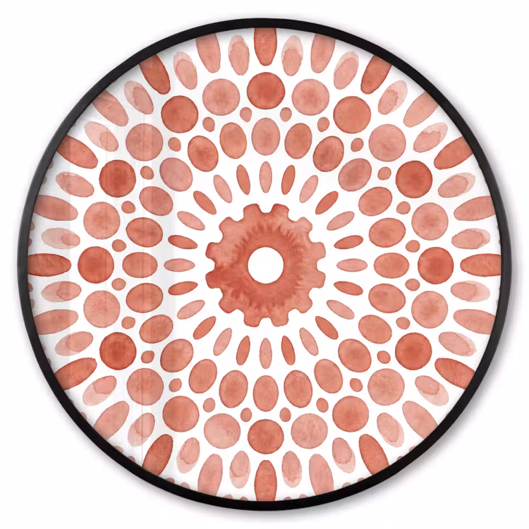 Ronde fotolijst - Patroon - Cirkels - Abstract - Modern - Rood — 1