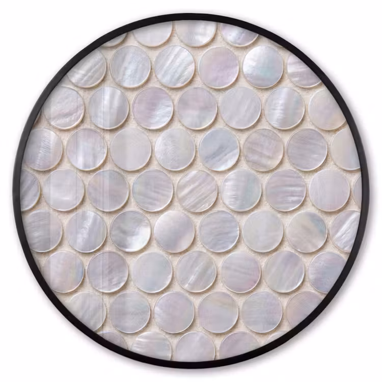 Ronde fotolijst - Patroon - Cirkels - Abstract - Modern - Wit — 1