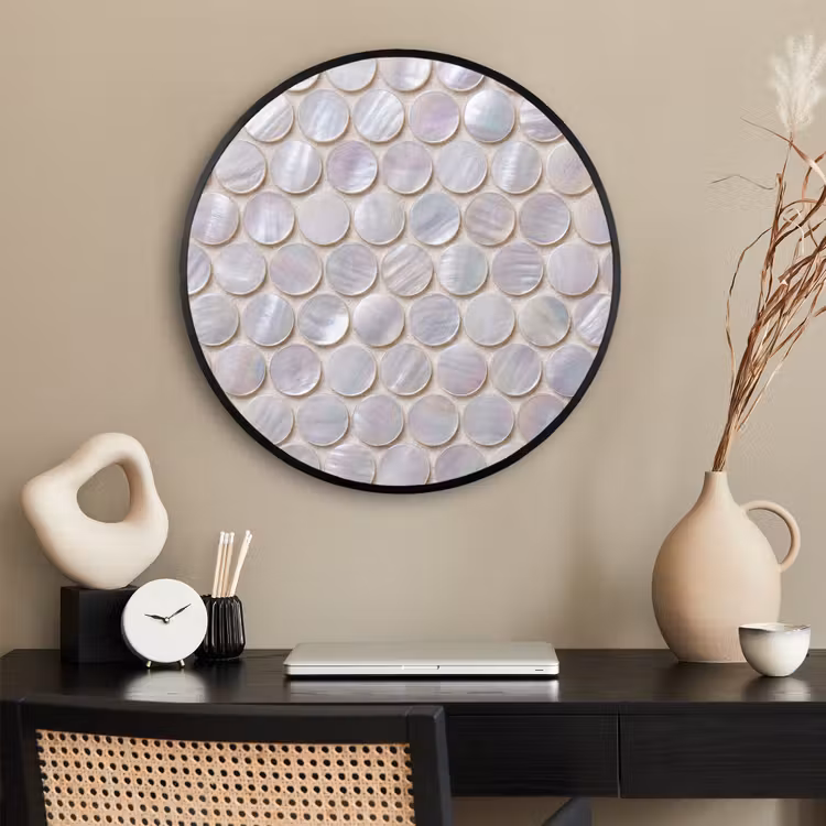 Ronde fotolijst - Patroon - Cirkels - Abstract - Modern - Wit — 2