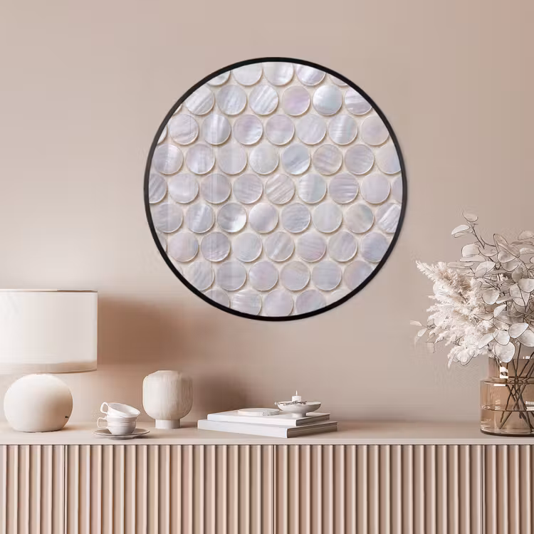 Ronde fotolijst - Patroon - Cirkels - Abstract - Modern - Wit — 4