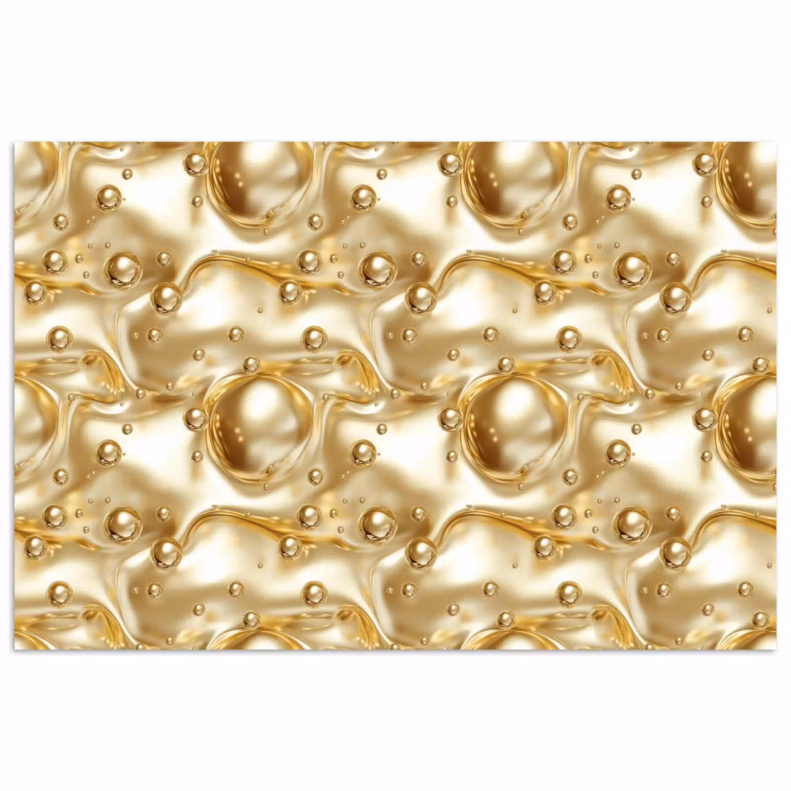 Poster - Vloeibaar - Druppels - Goud — 1