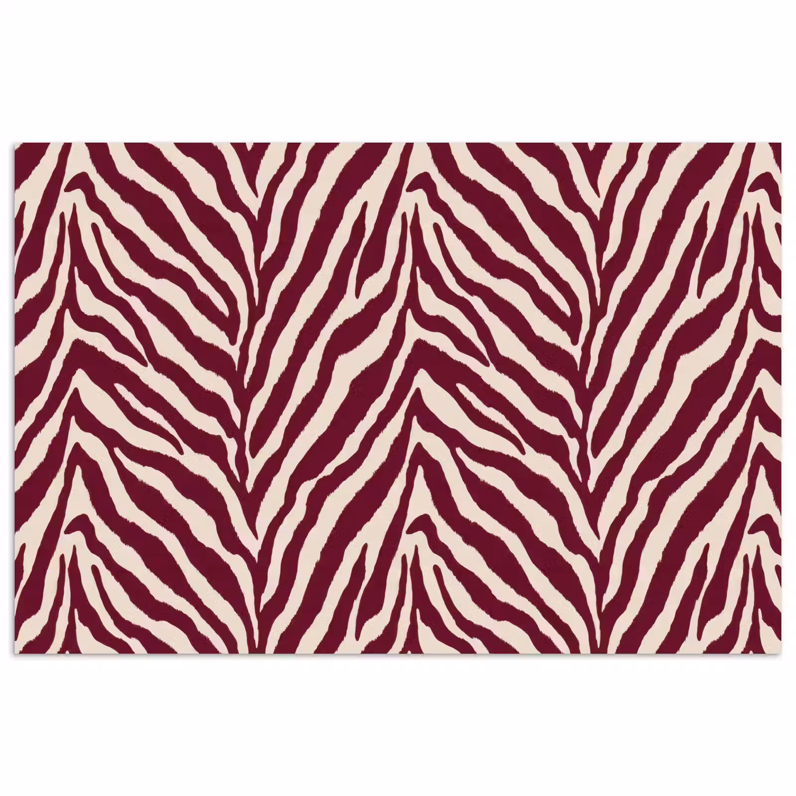 Poster - Zebra - Motief - Bordeaux - Rood — 1