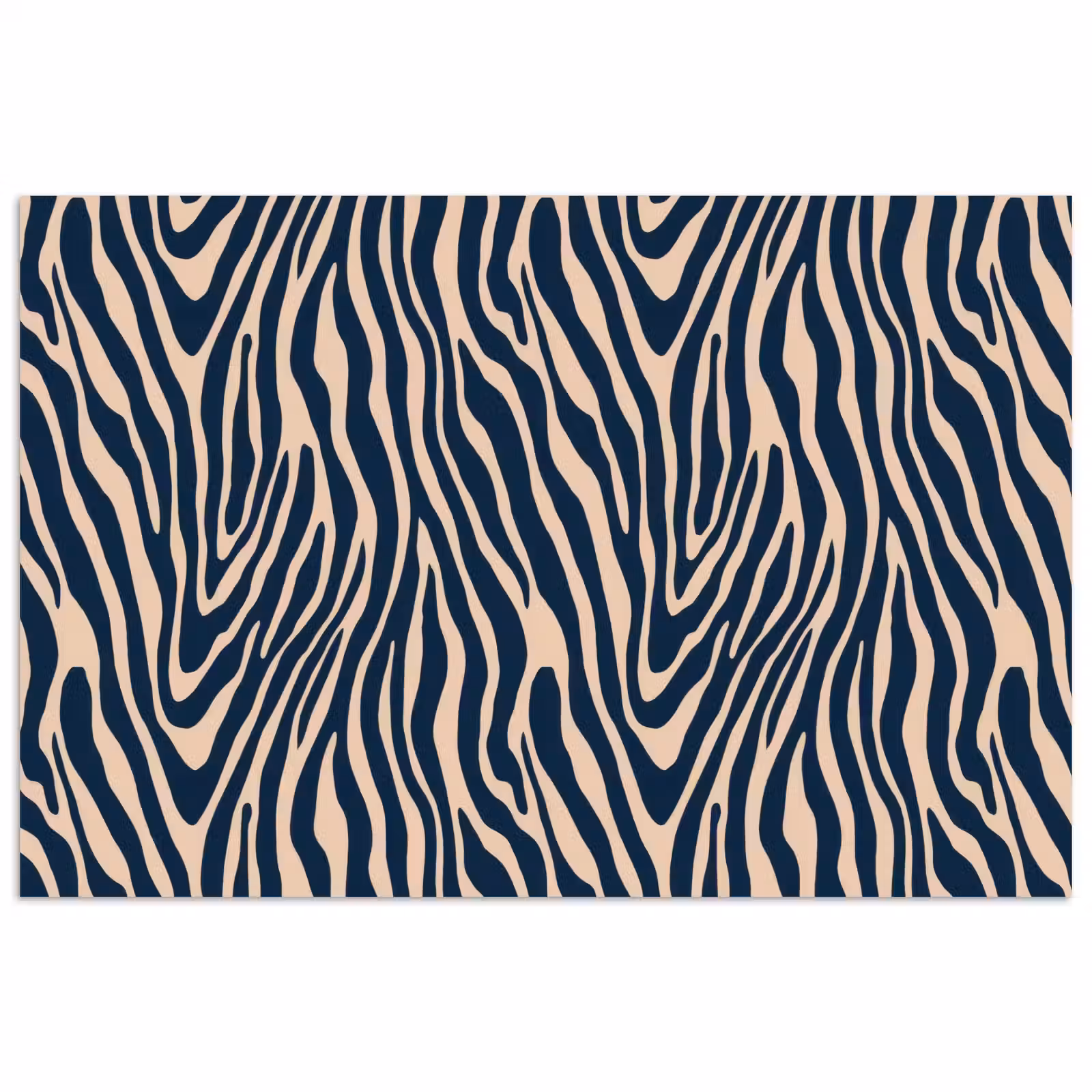 Poster - Zebra - Patroon - Blauw - Beige — 1