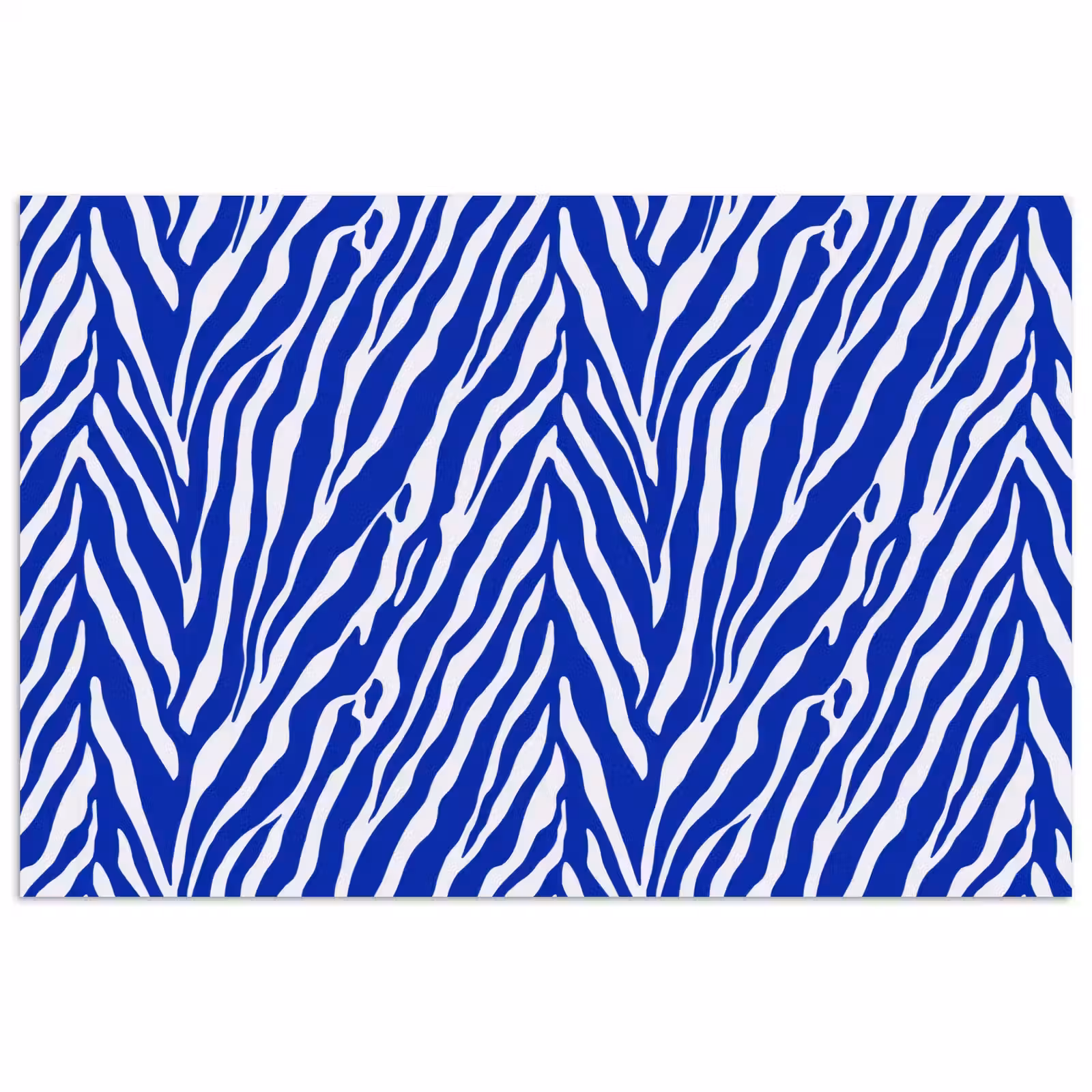 Poster - Zebra - Patroon - Kobalt - Blauw — 1
