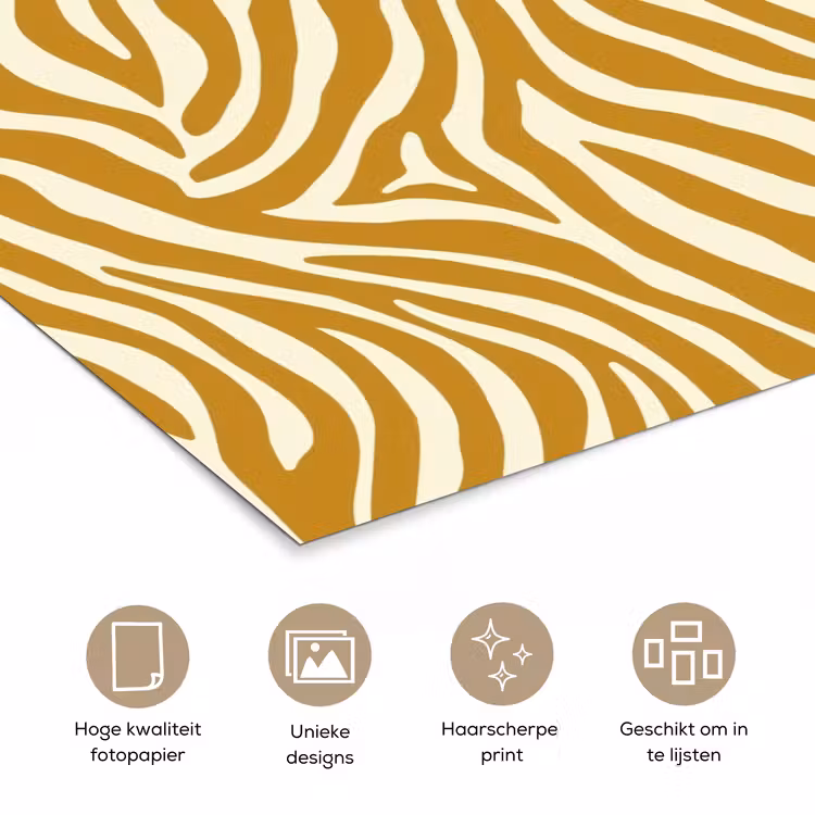 Poster - Zebra - Klassiek - Oker - Geel — 5