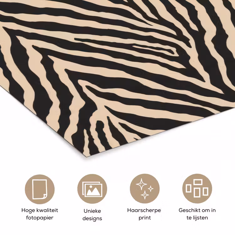 Poster - Zebra - Klassiek - Zwart — 5