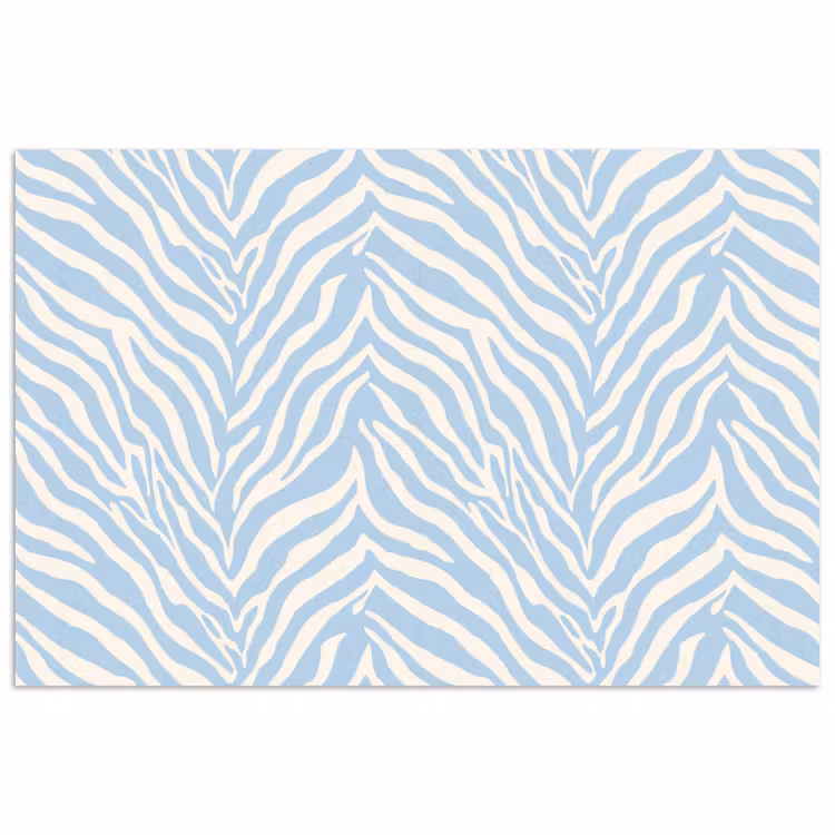 Poster - Zebra - Motief - Blauw - Wit — 1