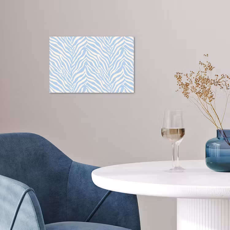Poster - Zebra - Motief - Blauw - Wit — 4